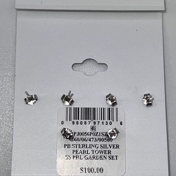 Giani Bernini Sterling Silver Cultured Freshwater Pearl Cubic Zirconia Earrings - Picture 3 of 3